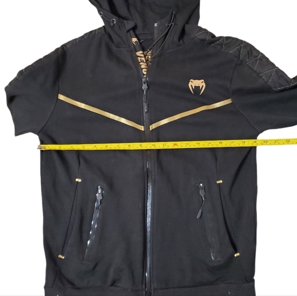 Venum Men's Black Gold Laser Evo Zip‎ Up Hoodie Track Jacket Medium - Picture 5 of 9
